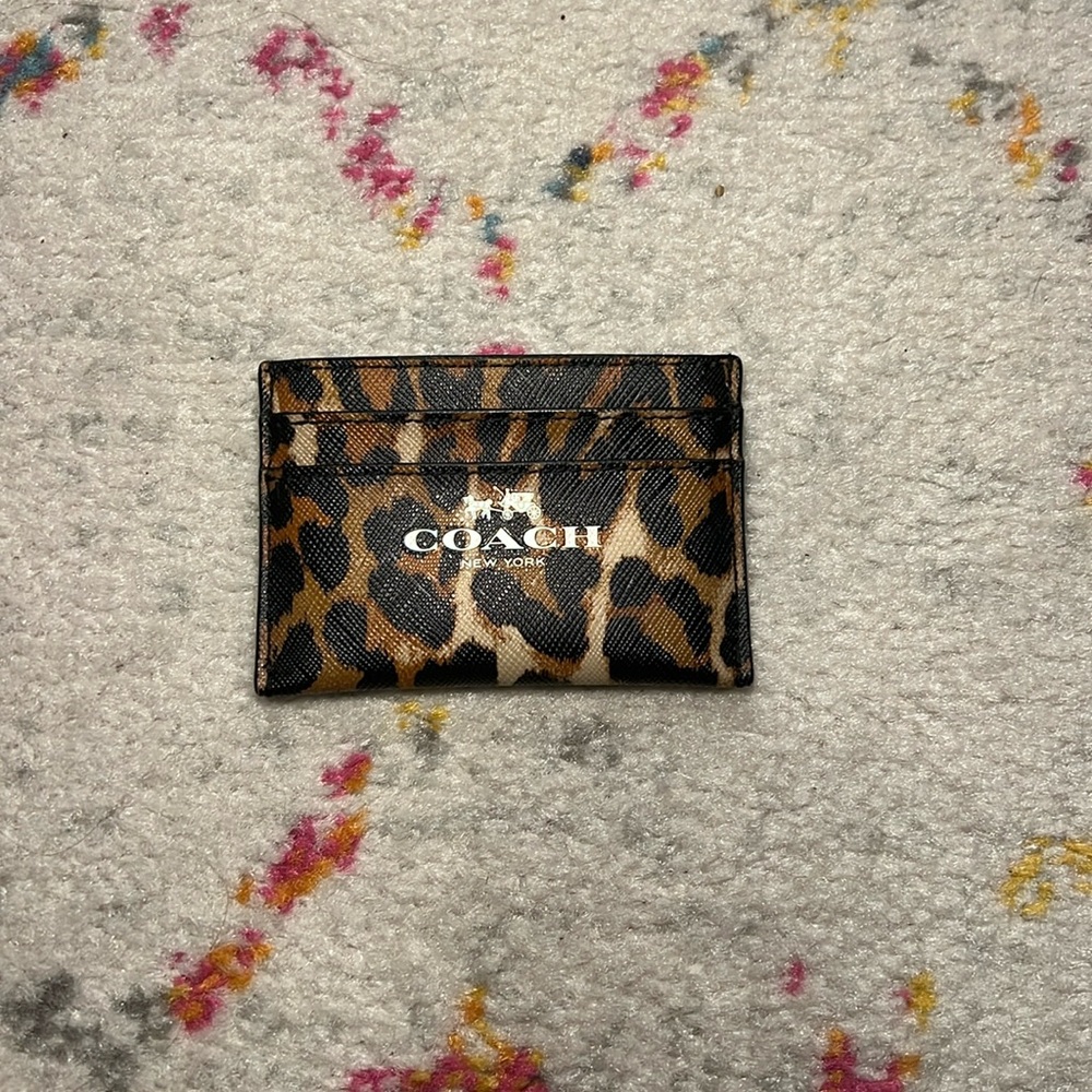 Coach Leopard Print Card Holder